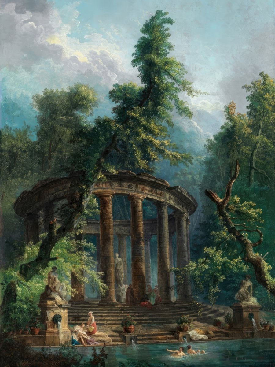 The Bathing Pool | Hubert Robert | Ave Legato Art Prints