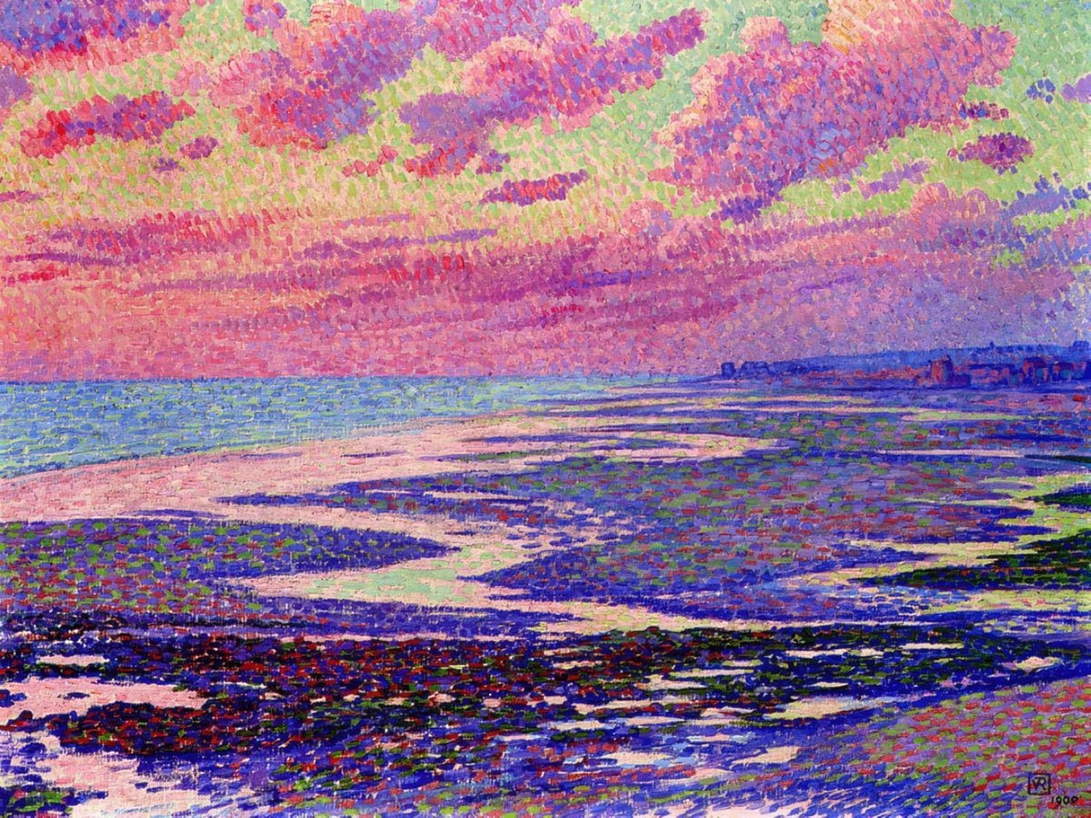 The Beach at Ambleteuse at Low Tide | Theo van Rysselberghe | Ave Legato Art Prints