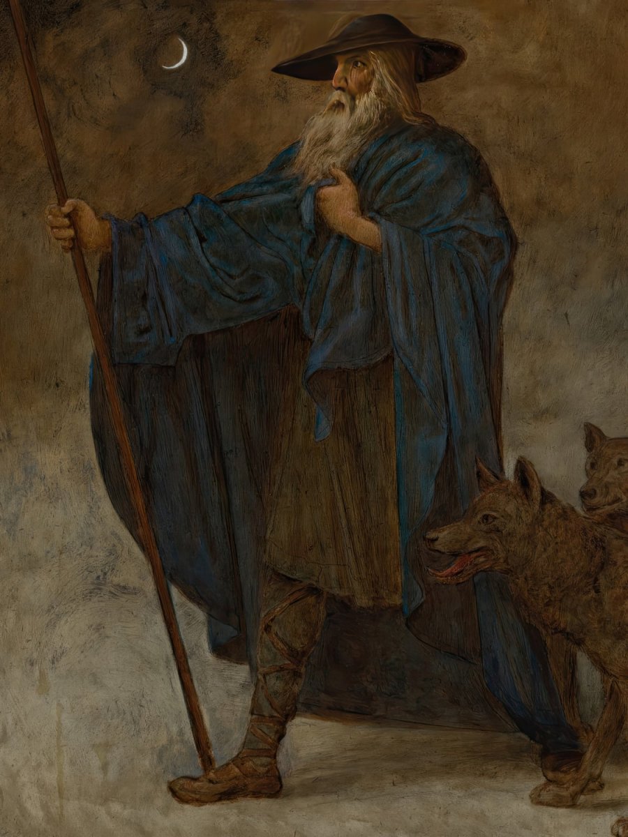 The God Odin with Wolves | Hans Thoma | Ave Legato Art Prints