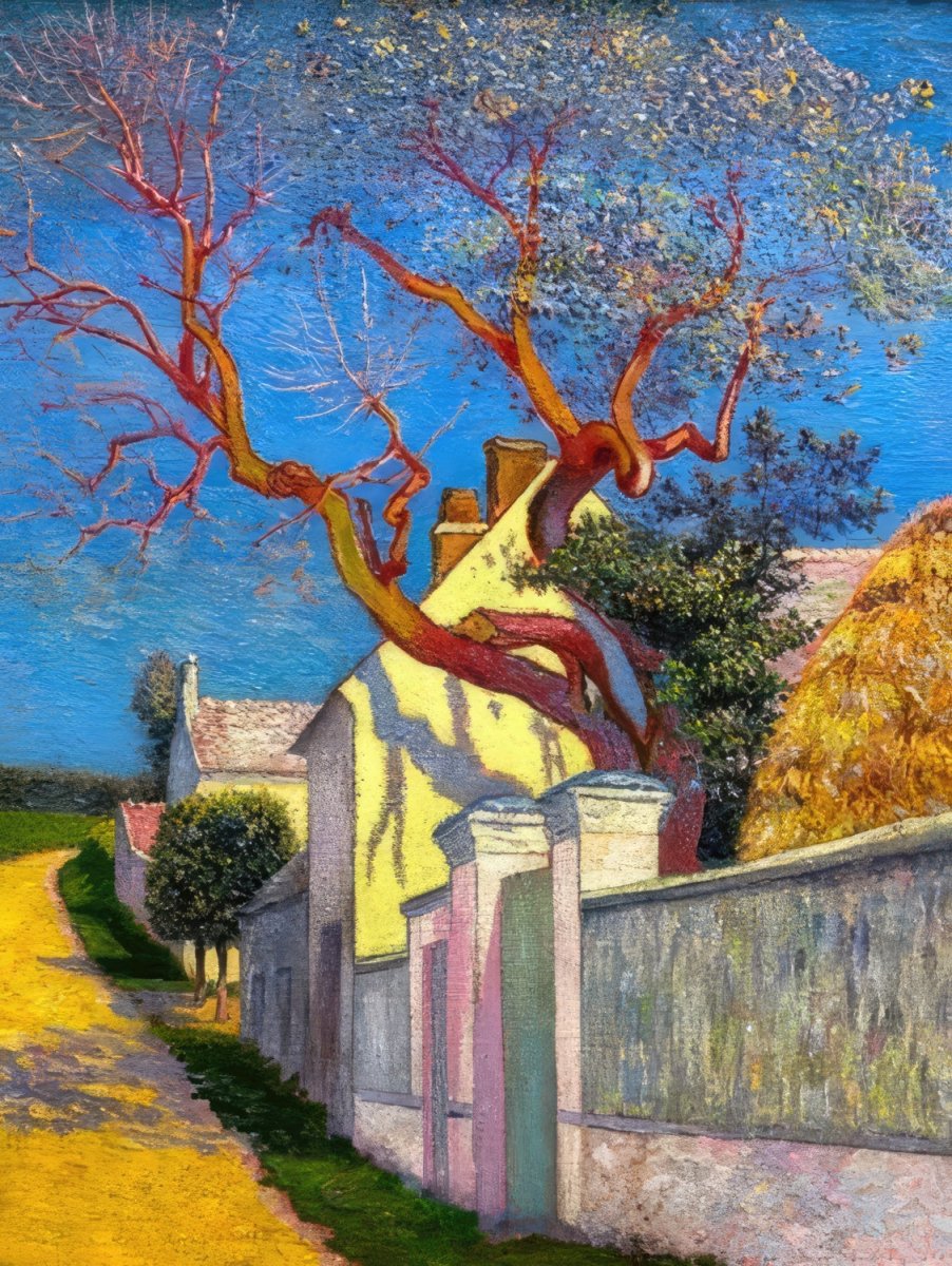 The Red Tree House | Léo Gausson | Ave Legato Art Prints