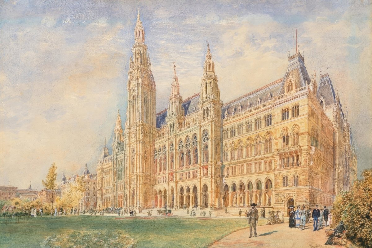 The Vienna City Hall and the City Hall Square | Rudolf von Alt | Ave Legato Art Prints