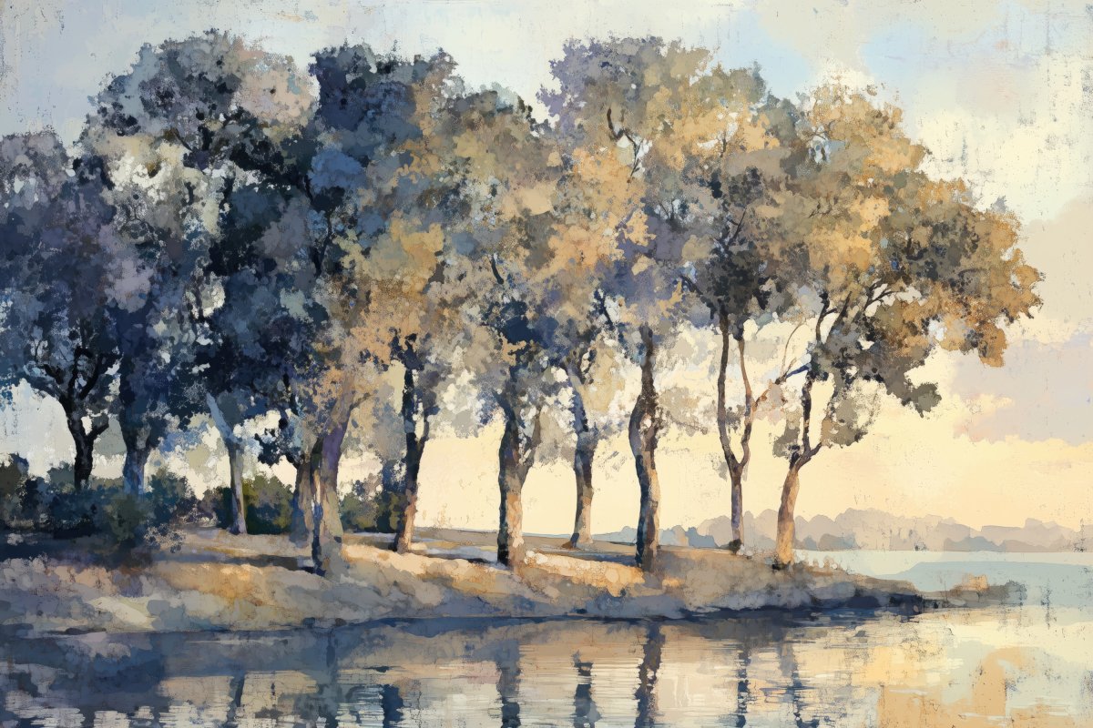 Trees by the Lakeside | Ave Legato | Ave Legato Art Prints