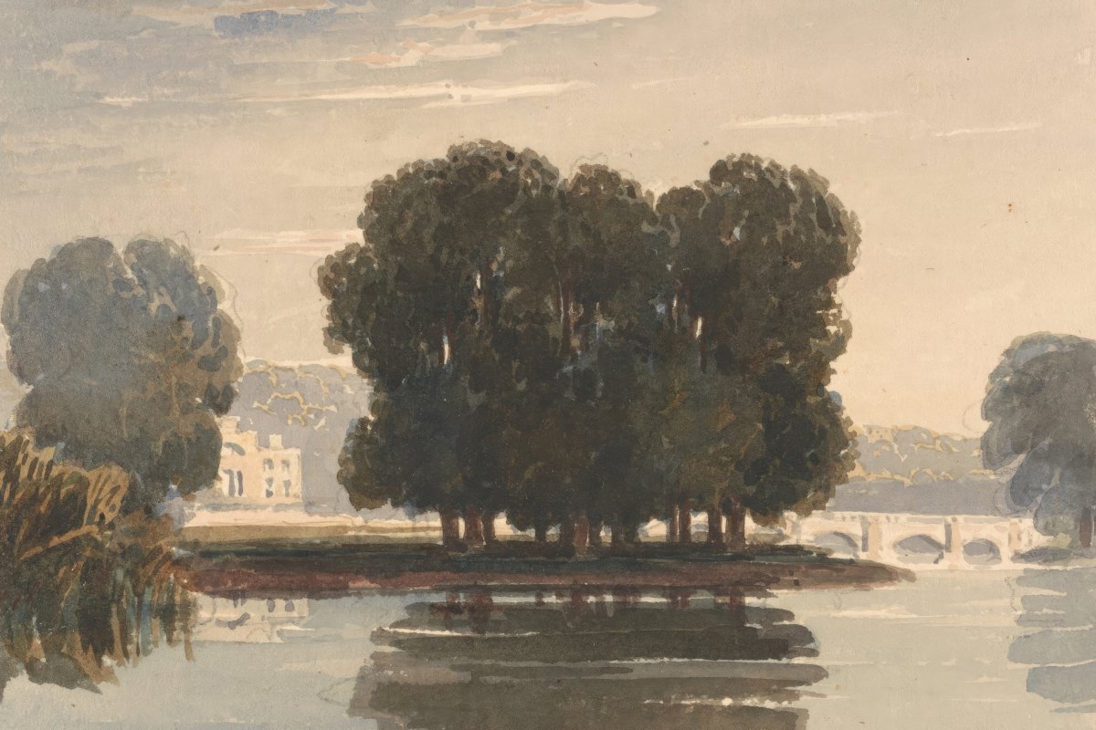 Trees Foregrounding Richmond Bridge | David Cox | Ave Legato Art Prints