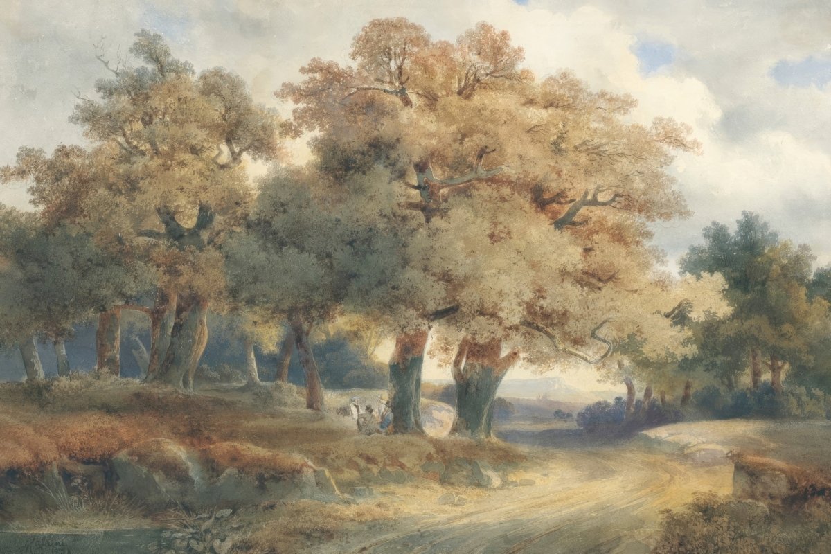 Trees, Tracks And Figures (1834) | Alexandre Calame | Ave Legato Art Prints