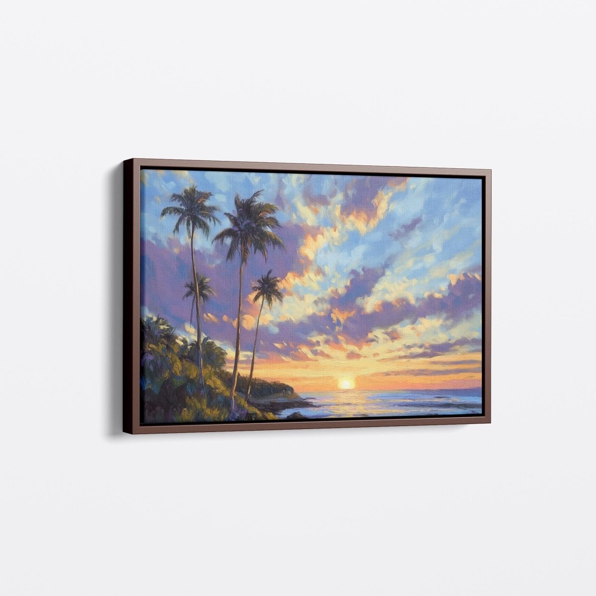 Tropical Coastal Sunset with Palm Trees | Ave Legato | Ave Legato Art Prints