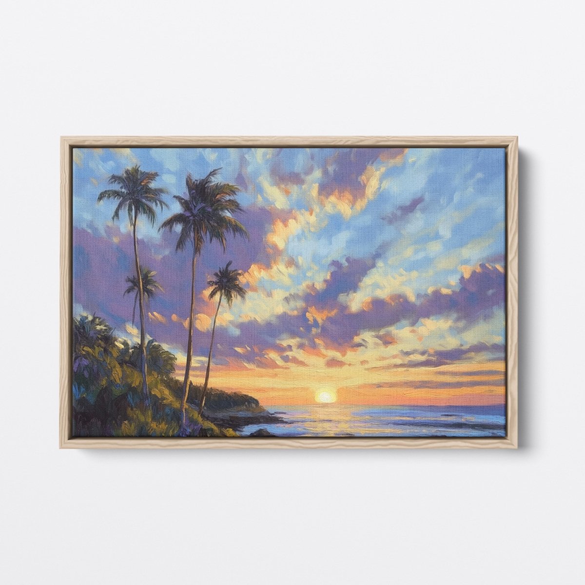 Tropical Coastal Sunset with Palm Trees | Ave Legato | Ave Legato Art Prints