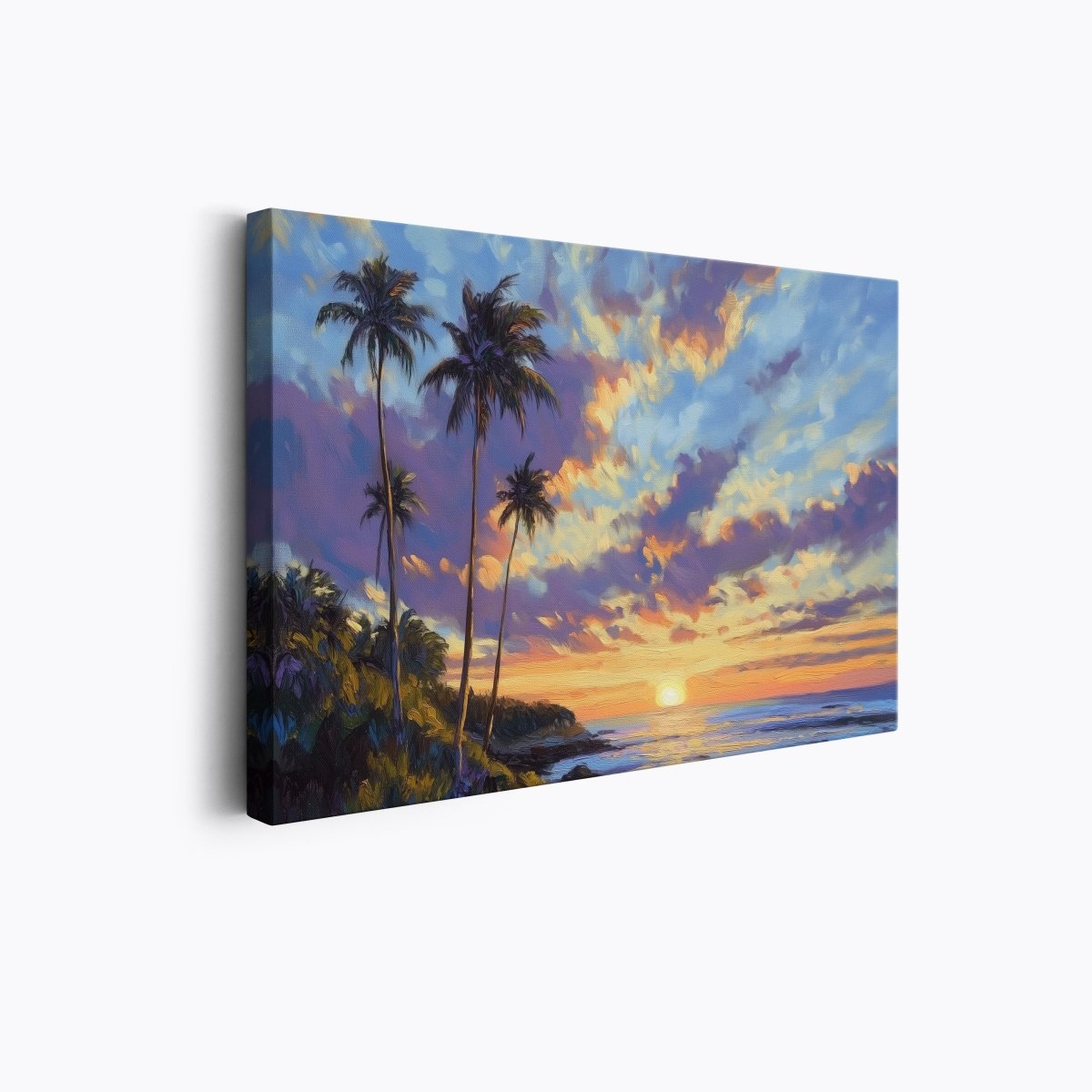 Tropical Coastal Sunset with Palm Trees | Ave Legato | Ave Legato Art Prints