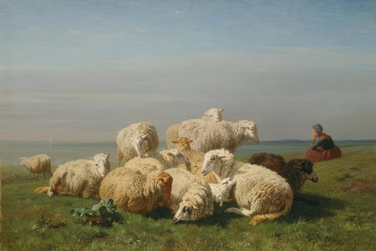 Tschaggeny Sheep In Repose | Charles - Philogène Tschaggeny | Ave Legato Art Prints