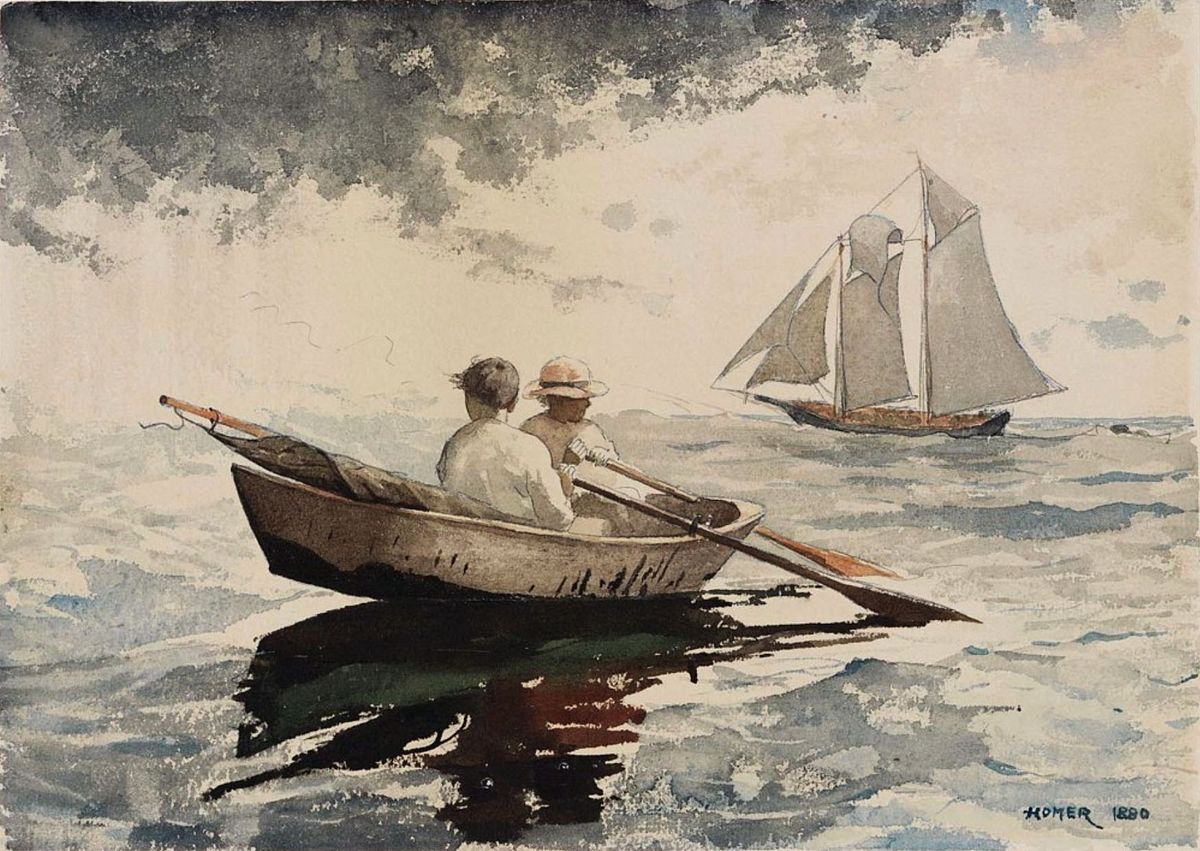 Two Boys Rowing | Winslow Homer | Ave Legato Art Prints