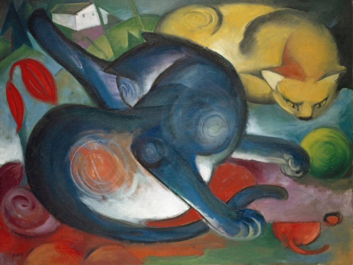 Two Cats, Blue and Yellow | Franz Marc | Ave Legato Art Prints