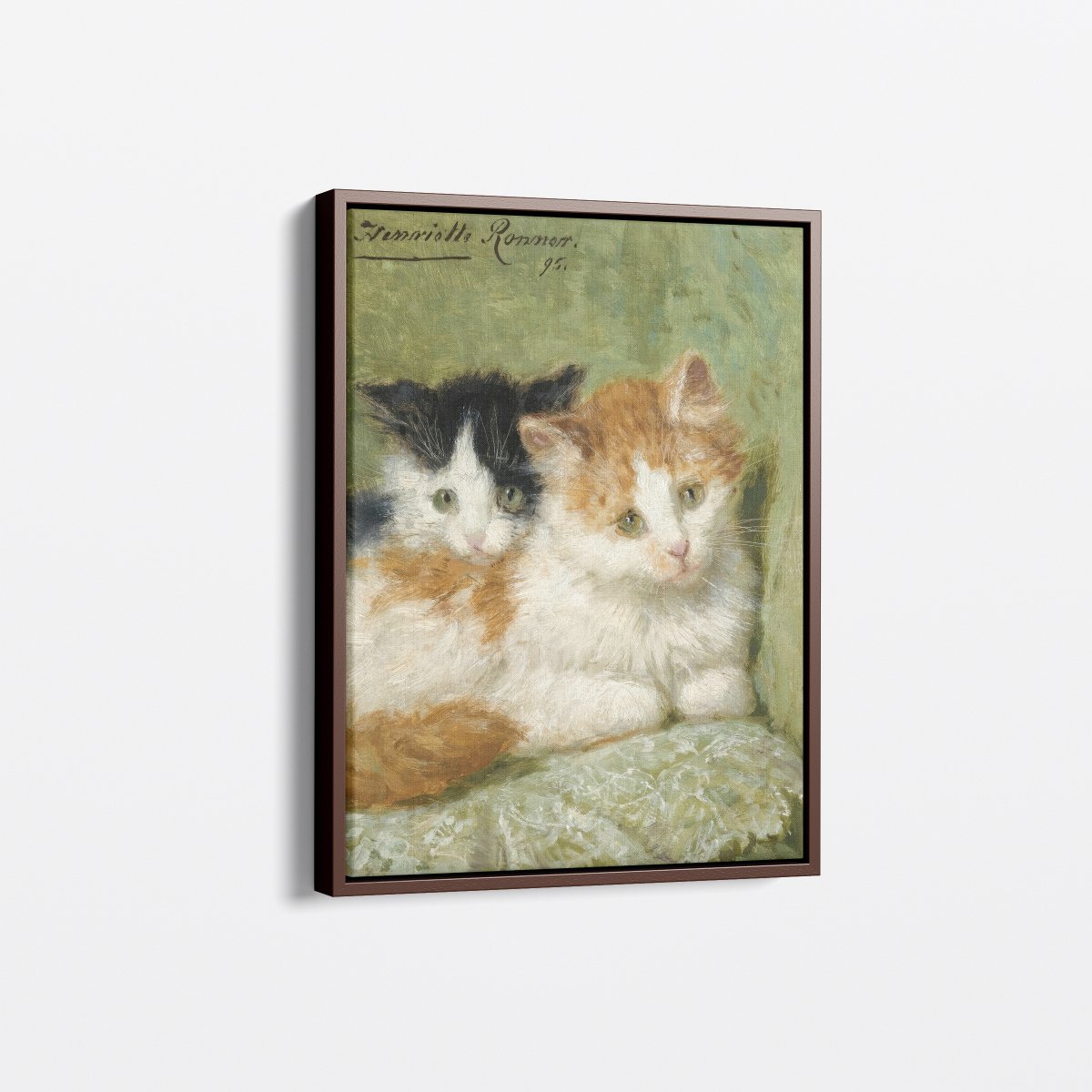 Two Kittens Sitting on a Cushion | Henriette Ronner - Knip | Ave Legato Art Prints