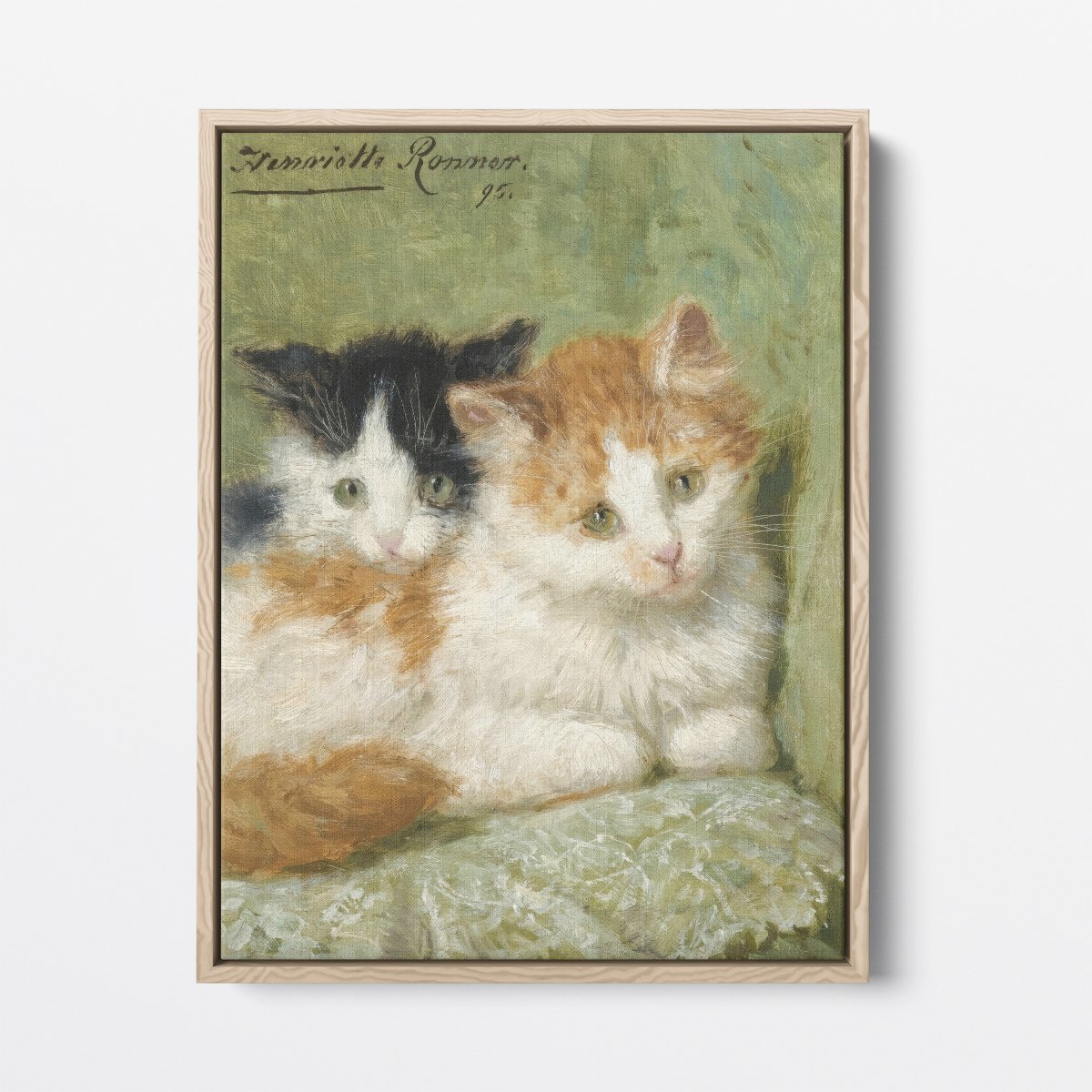 Two Kittens Sitting on a Cushion | Henriette Ronner - Knip | Ave Legato Art Prints