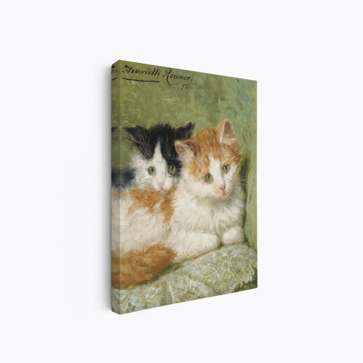 Two Kittens Sitting on a Cushion | Henriette Ronner - Knip | Ave Legato Art Prints