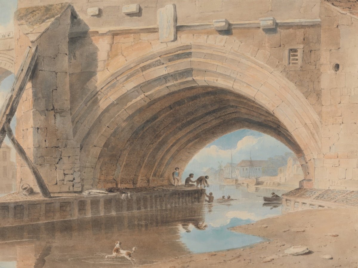 Under the Ouse Bridge, Bathing | John Varley | Ave Legato Art Prints