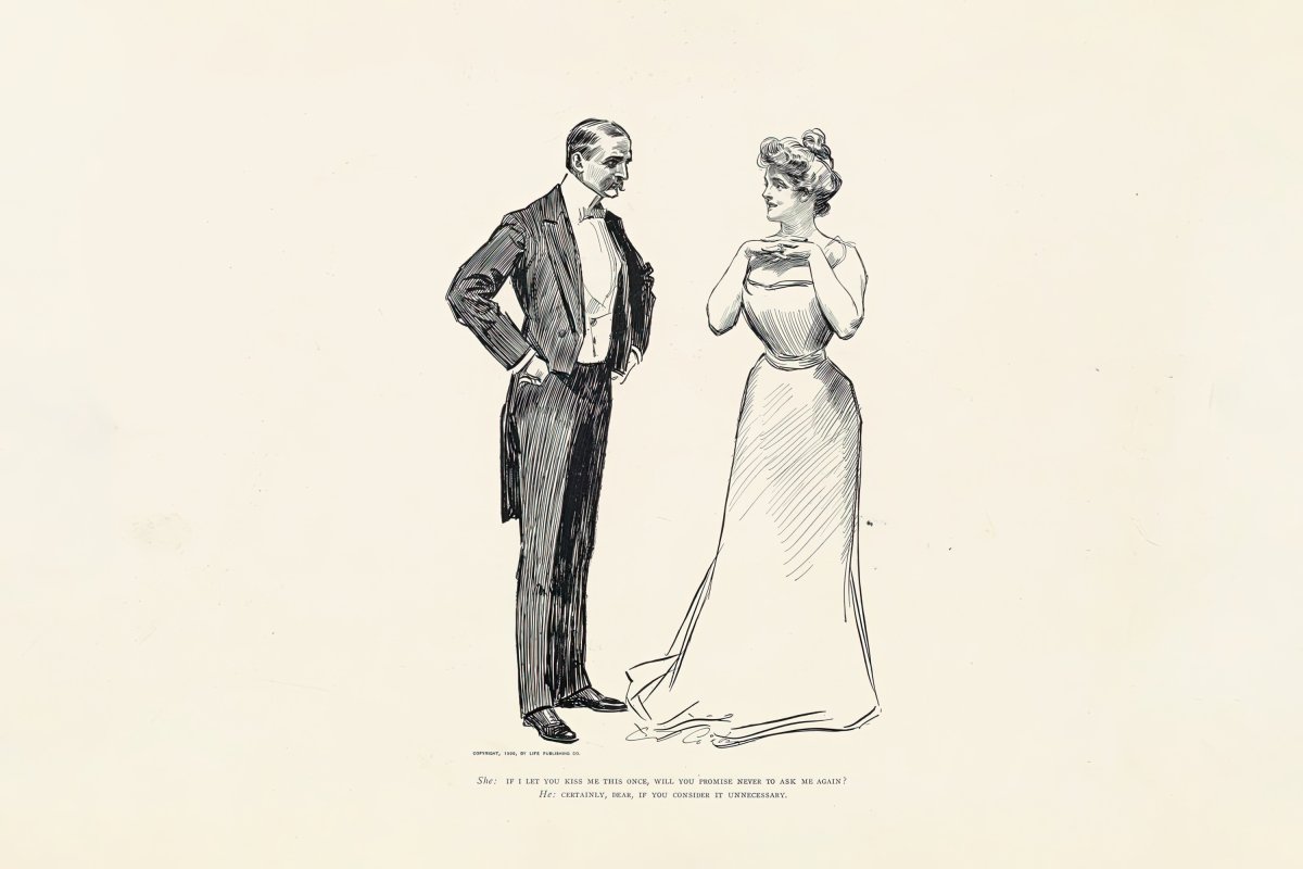 Unnecessary Kissing | Charles Dana Gibson | Ave Legato Art Prints