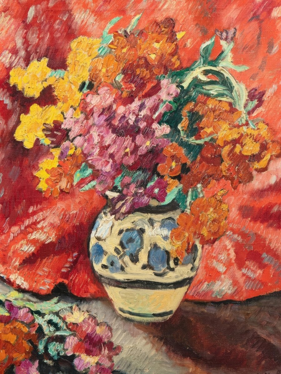 Vase of Flowers with Red Drapery | Louis Valtat | Ave Legato Art Prints