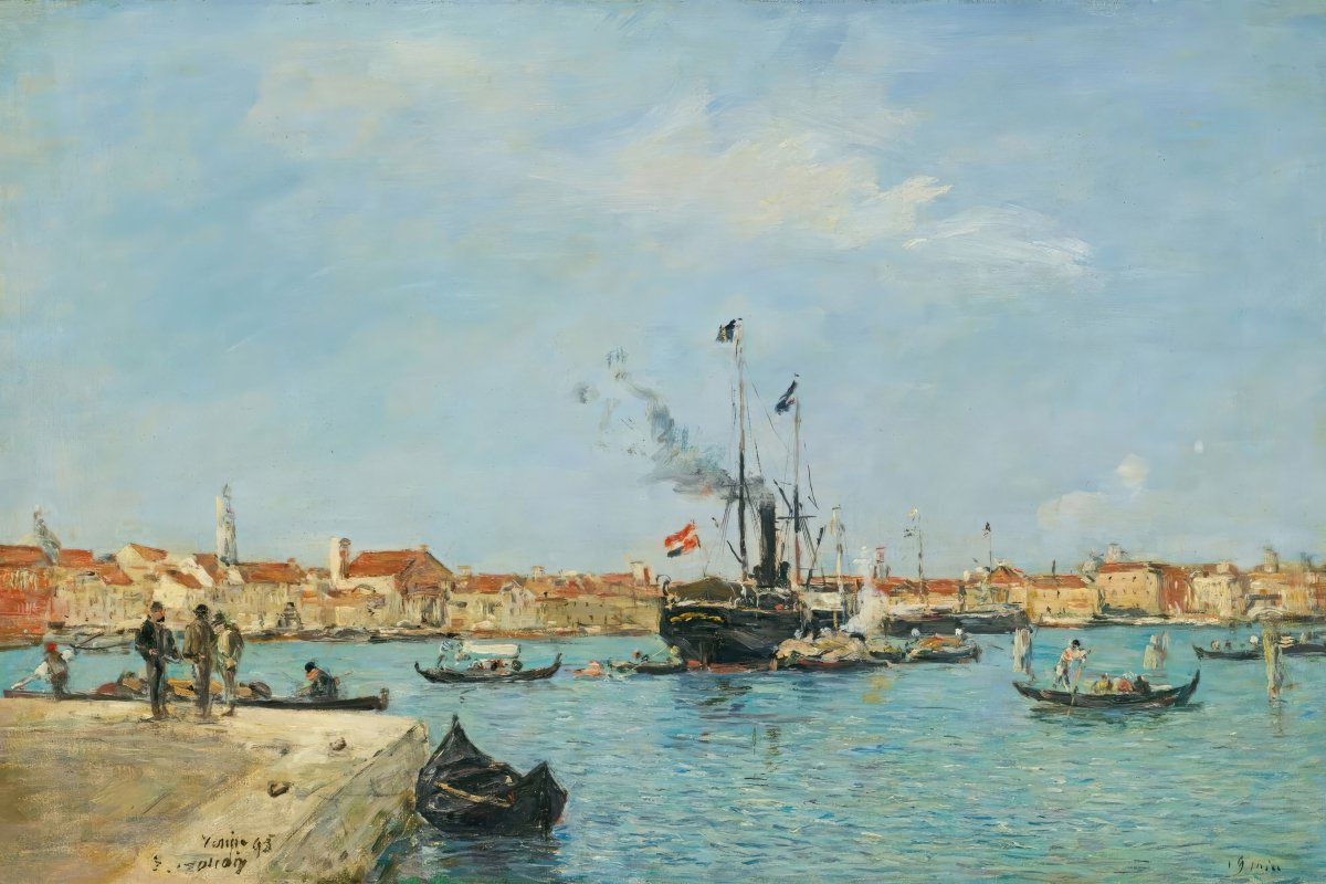 Venice, The Grand Canal, Steamboats and Gondolas | Eugène Boudin | Ave Legato Art Prints