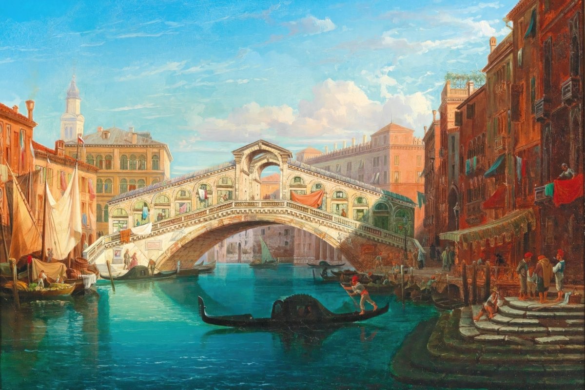 Venice, View Of The Rialto Bridge | Gustaf Palm | Ave Legato Art Prints