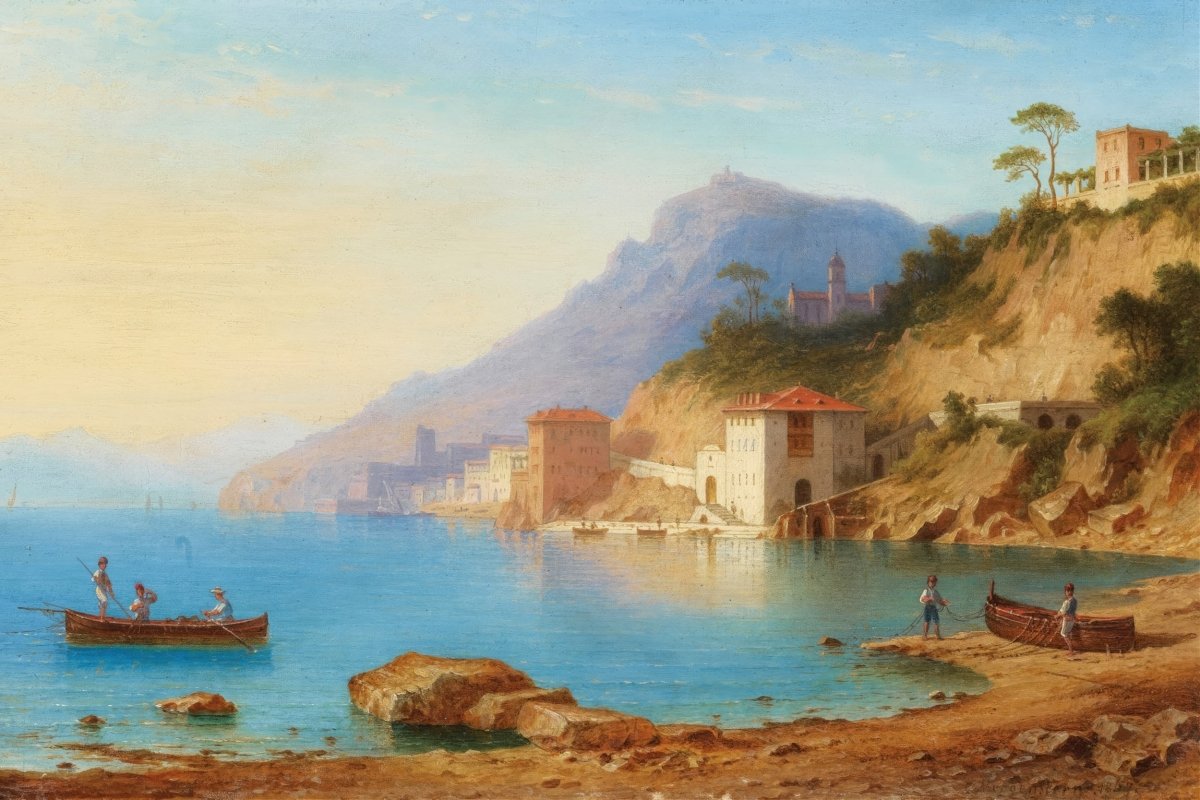 View of Villafranca near Nice | Carl Morgenstern | Ave Legato Art Prints