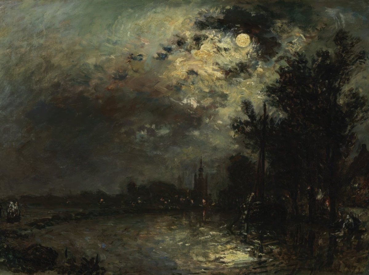 View on Overschie in Moonlight | Johan Jongkind | Ave Legato Art Prints