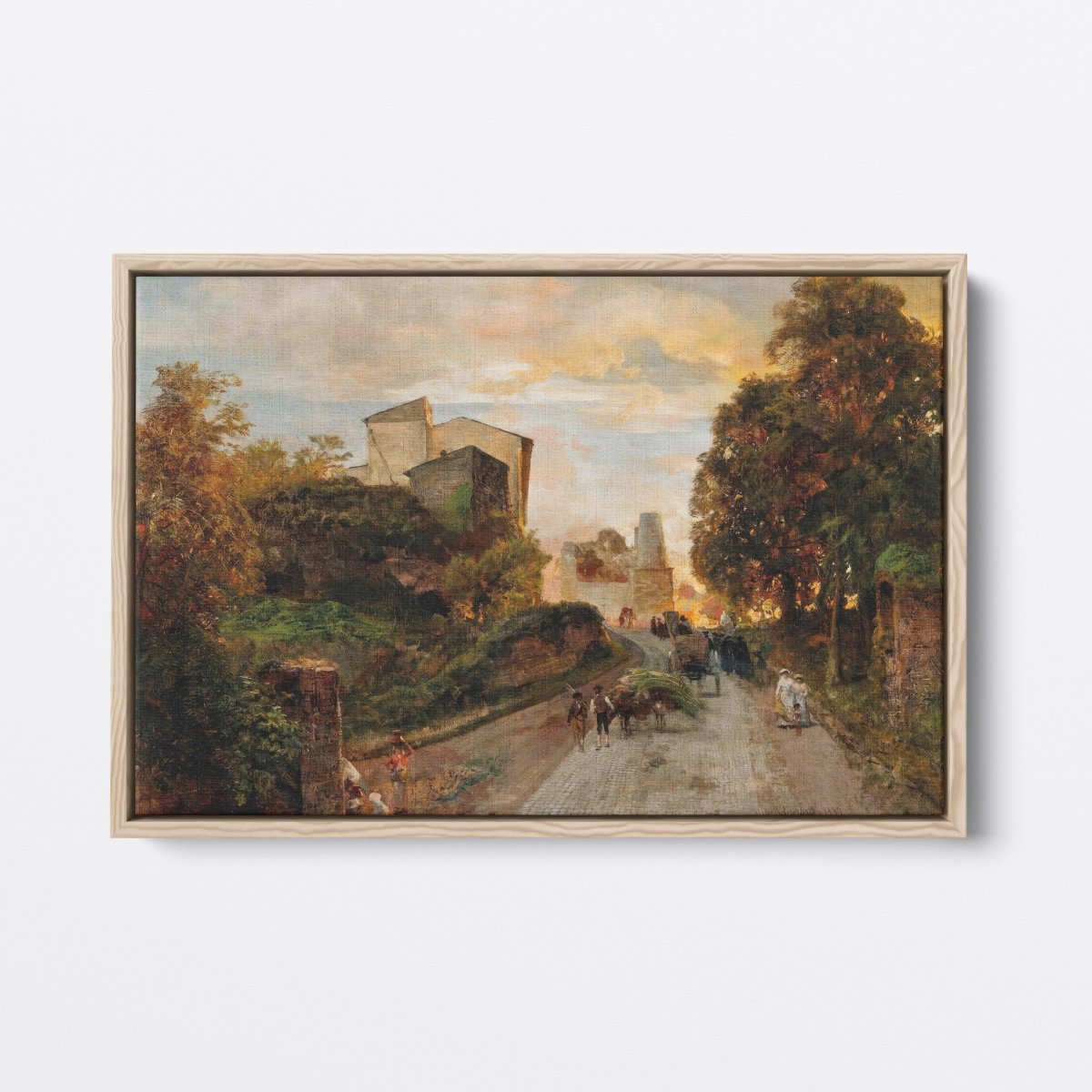 Village Street at Sunset | Oswald Achenbach | Ave Legato Art Prints