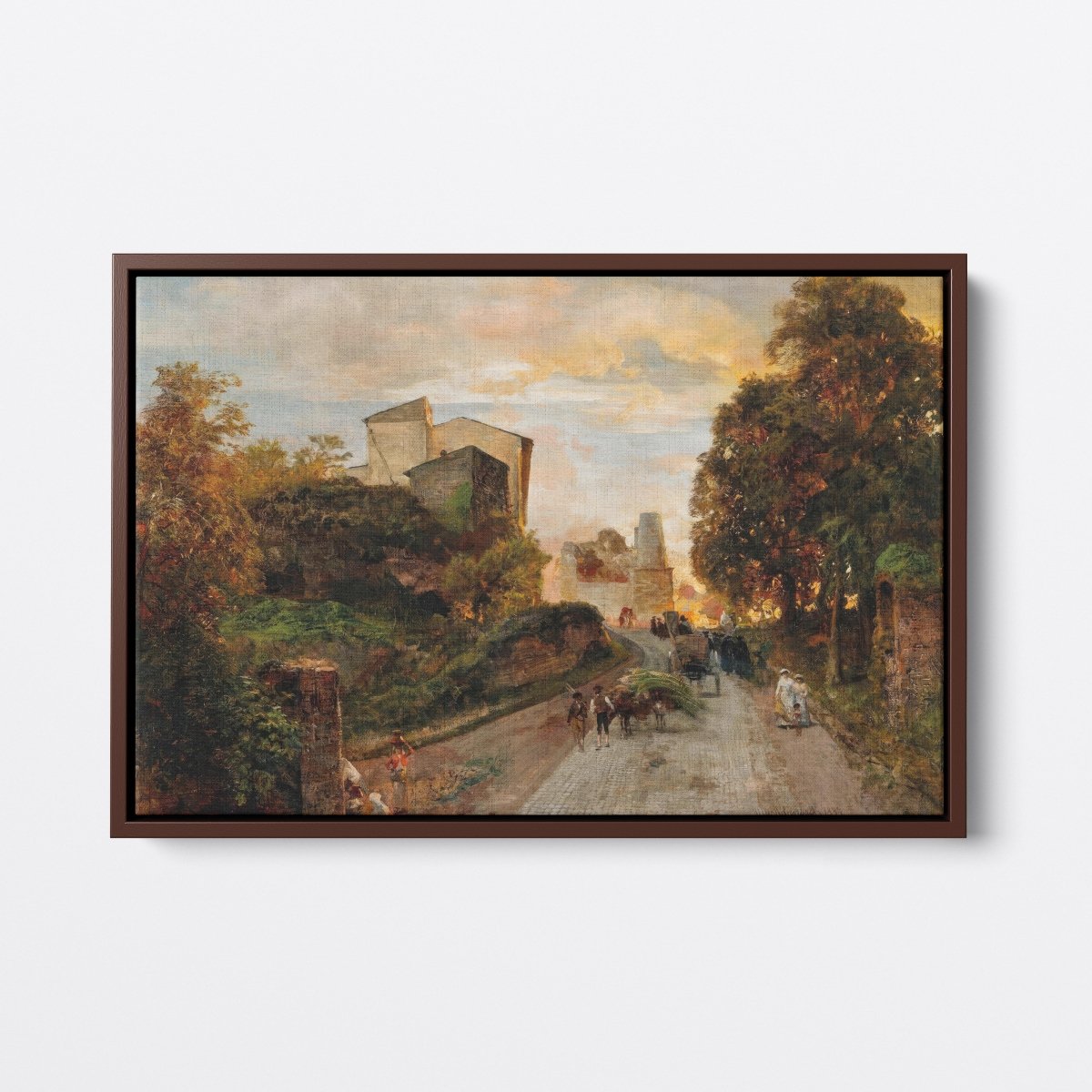 Village Street at Sunset | Oswald Achenbach | Ave Legato Art Prints