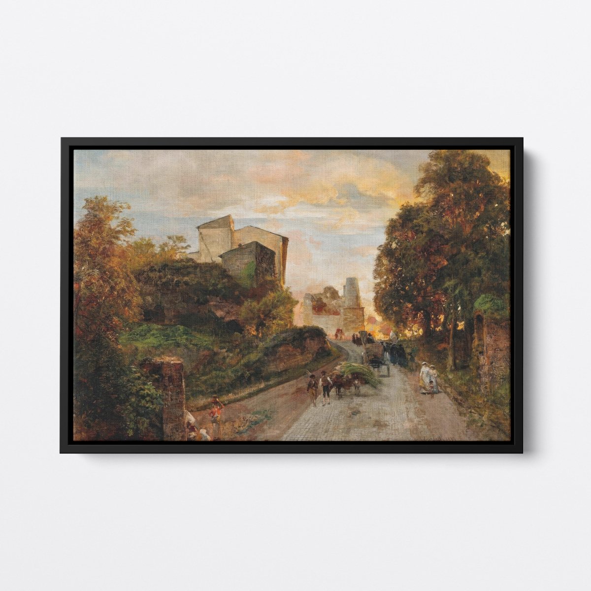 Village Street at Sunset | Oswald Achenbach | Ave Legato Art Prints