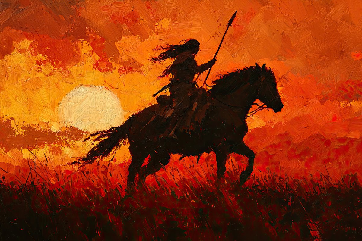 Warrior at Sunset | Ave Legato | Ave Legato Art Prints