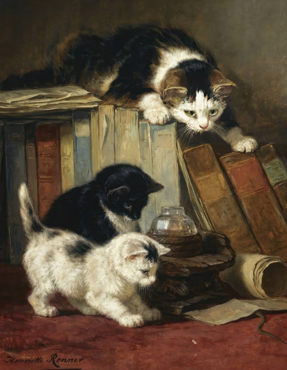 Watching the Prey | Henriette Ronner - Knip | Ave Legato Art Prints