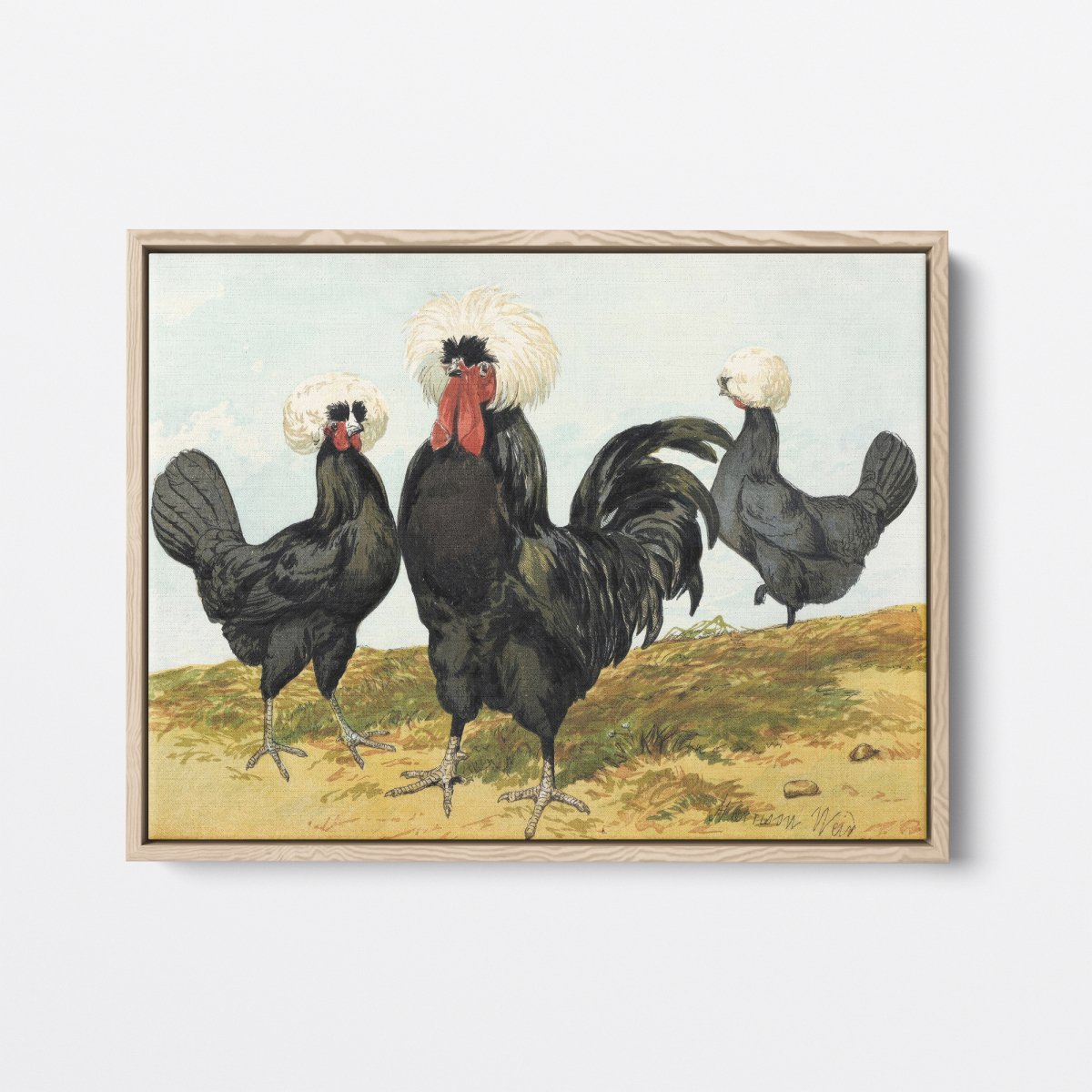 White Crested Black Chickens | Harrison Weir | Ave Legato Art Prints