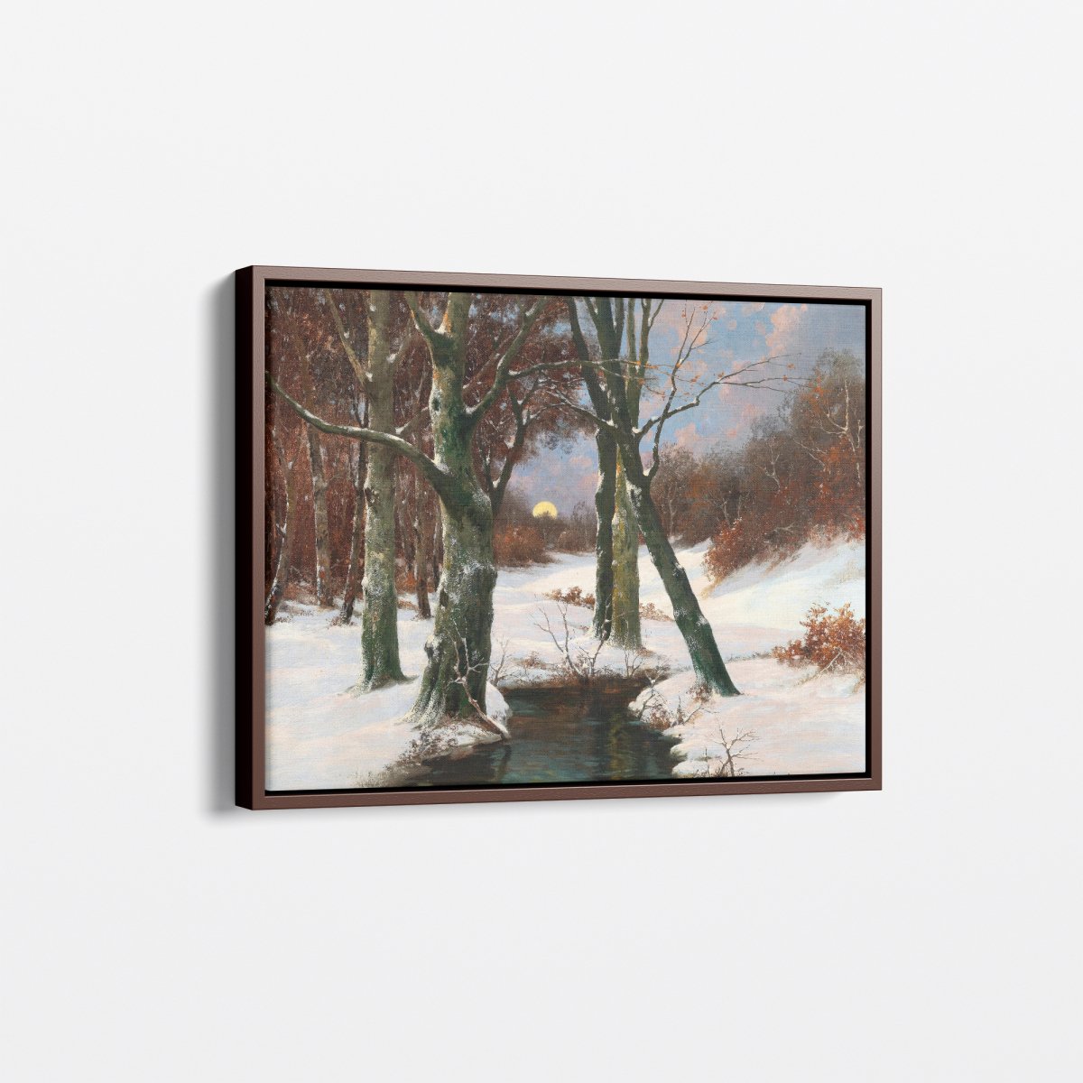 Winter Landscape with Rising Moon | Adolf Kaufmann | Ave Legato Art Prints