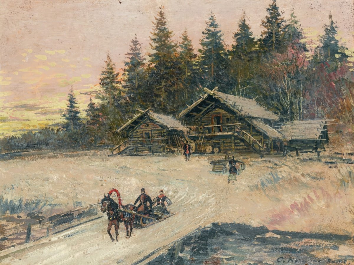 Winter Scene with Sleigh | Konstantin Korovin | Ave Legato Art Prints