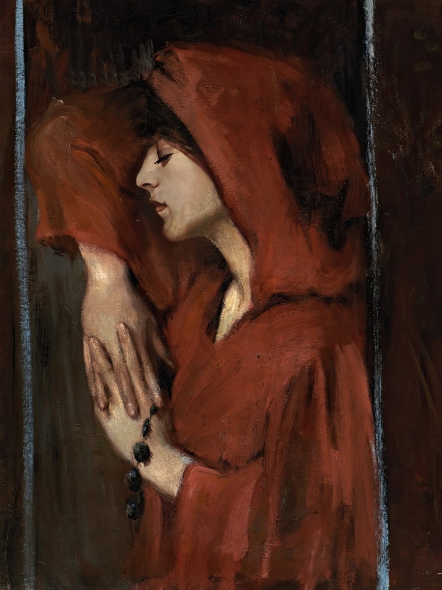 Woman with Red Hood | Alice Pike Barney | Ave Legato Art Prints