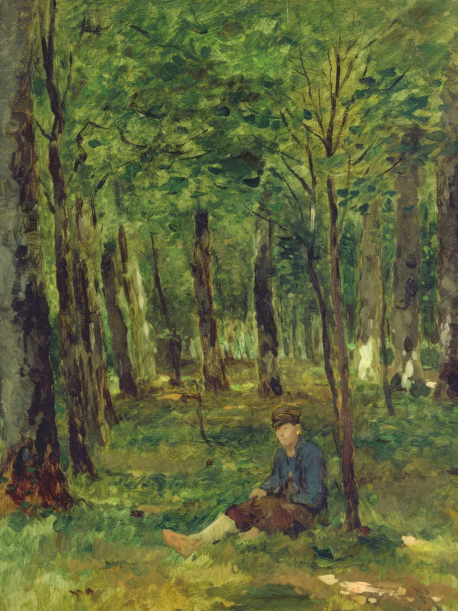 Young Farmer Sitting in the Forest | Thomas Herbst | Ave Legato Art Prints