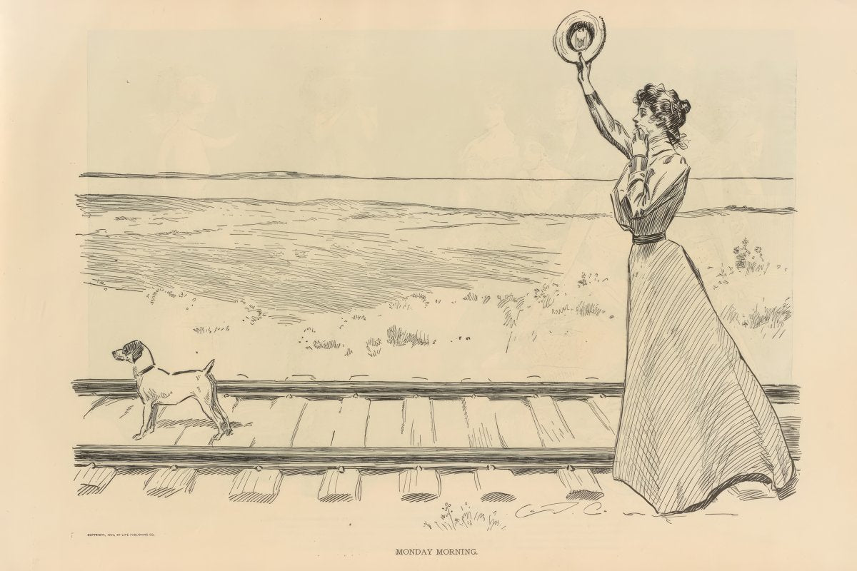 Young Woman Standing at Beach | Charles Dana Gibson | Ave Legato Art Prints