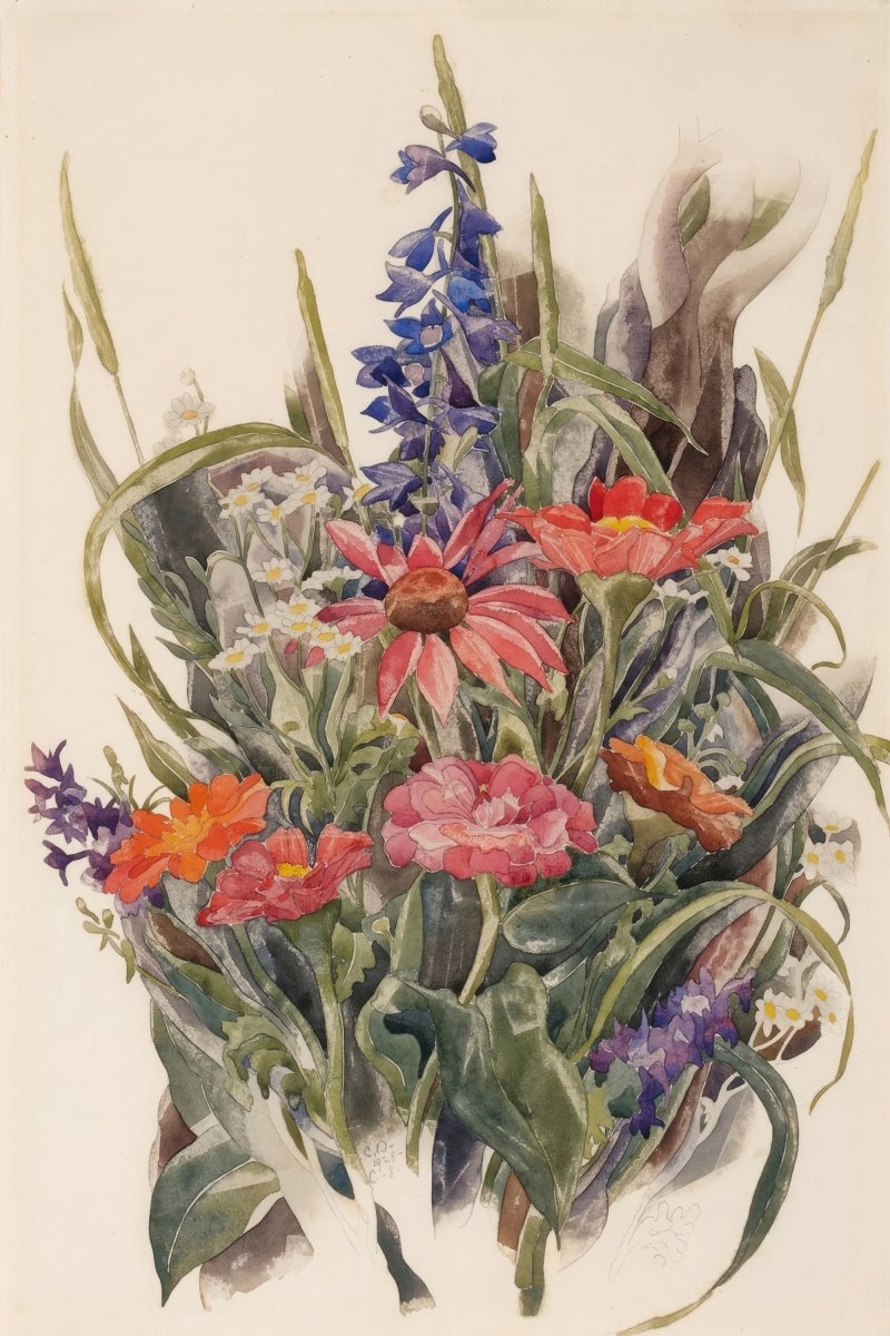 Zinnias, Larkspur and Daisies | Charles Demuth | Ave Legato Art Prints