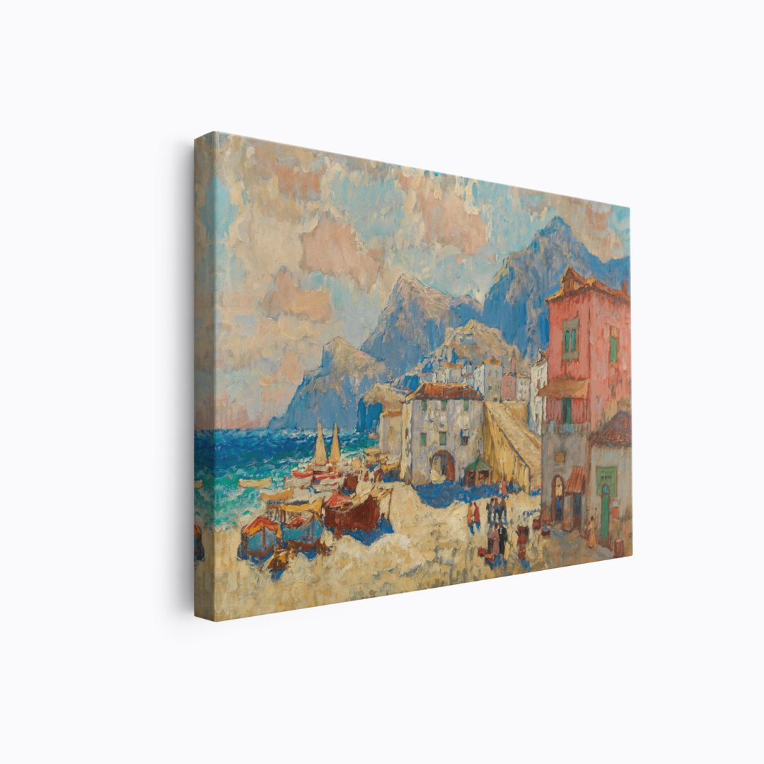 A Coastal Town in Spain | Konstantin Gorbatov | Ave Legato | Canvas Art Prints | Vintage Artwork