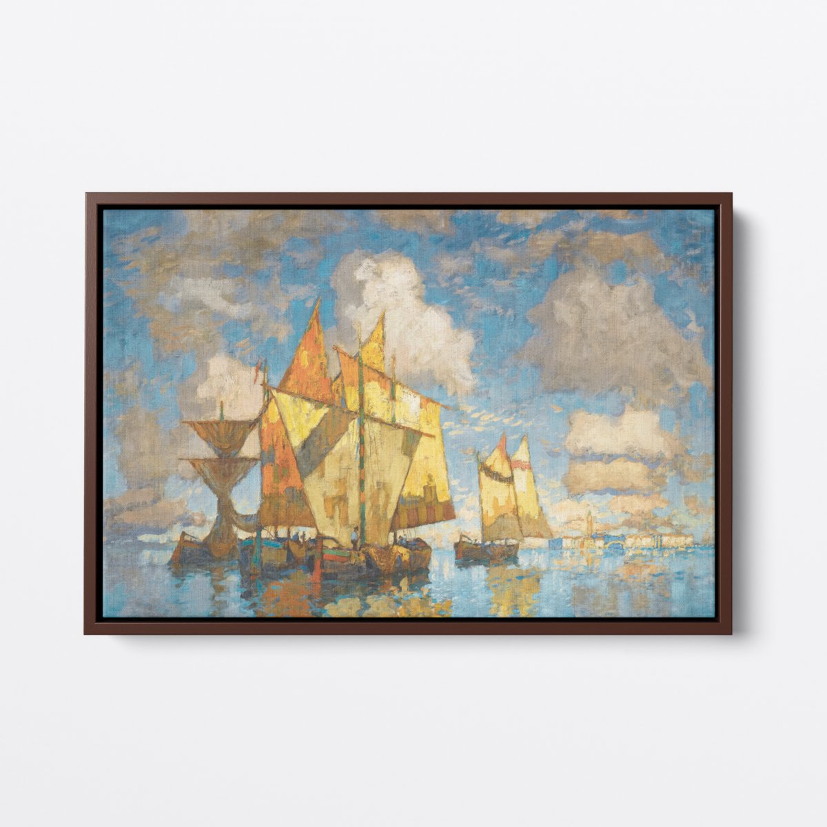 Boats In The Lagoon | Konstantin Gorbatov | Ave Legato | Canvas Art Prints | Vintage Artwork