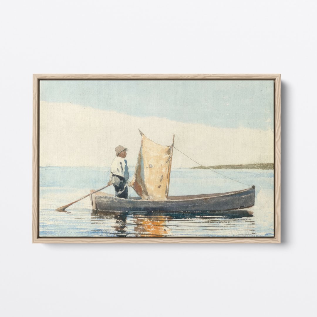 Boy In A Dory - Ave Legato - Winslow Homer - Framed Canvas Prints | Artwork