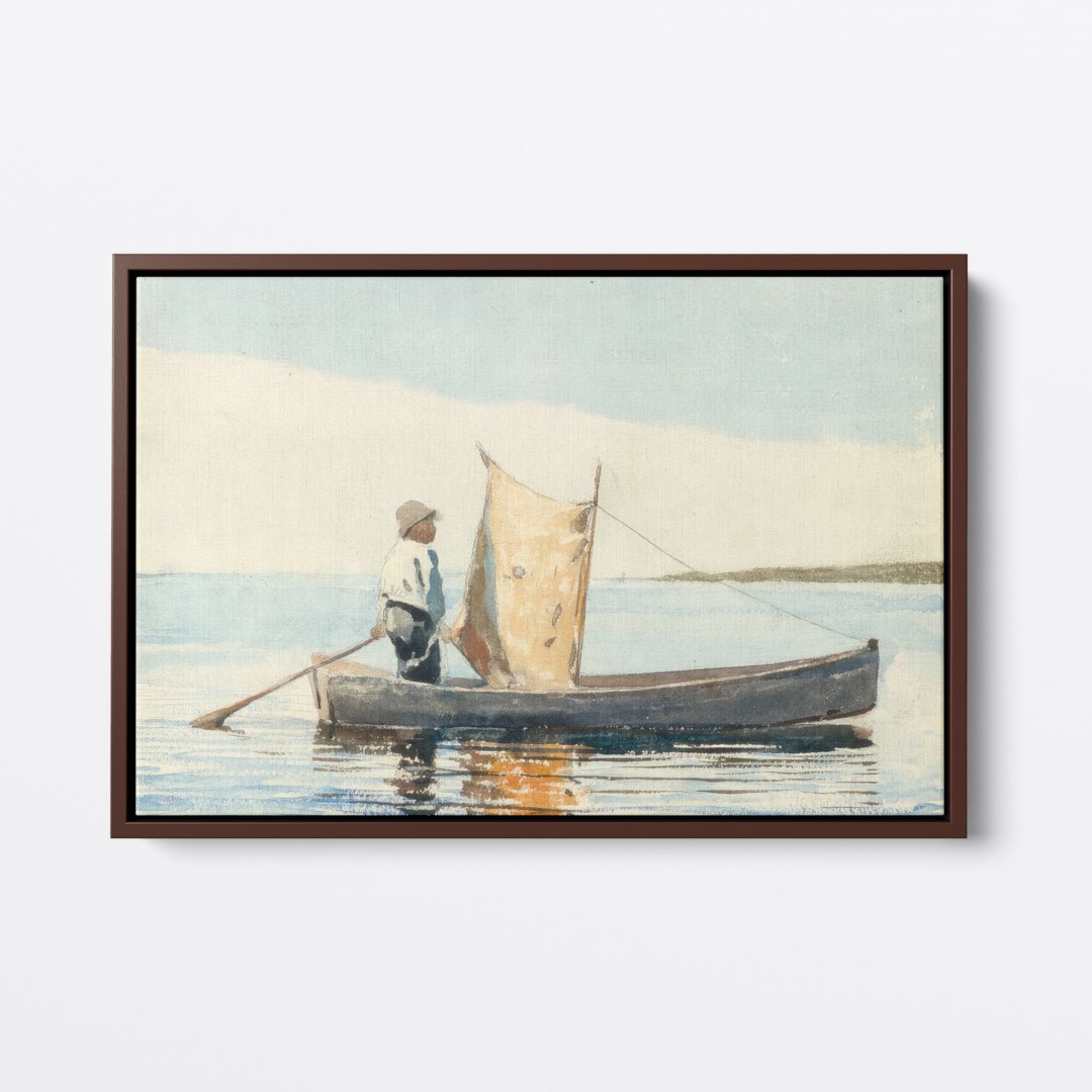 Boy In A Dory - Ave Legato - Winslow Homer - Framed Canvas Prints | Artwork