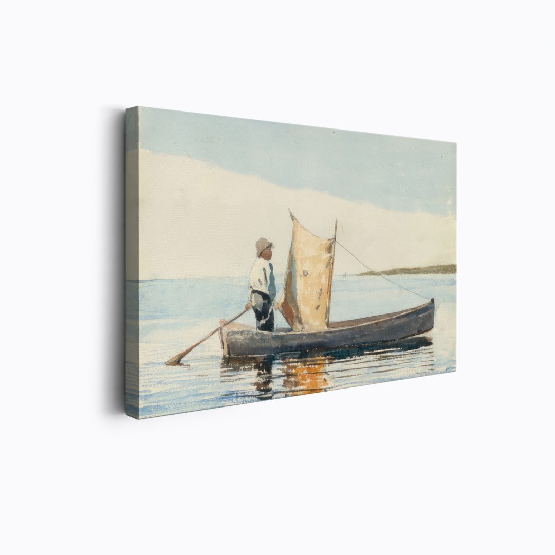 Boy In A Dory - Ave Legato - Winslow Homer - Framed Canvas Prints | Artwork