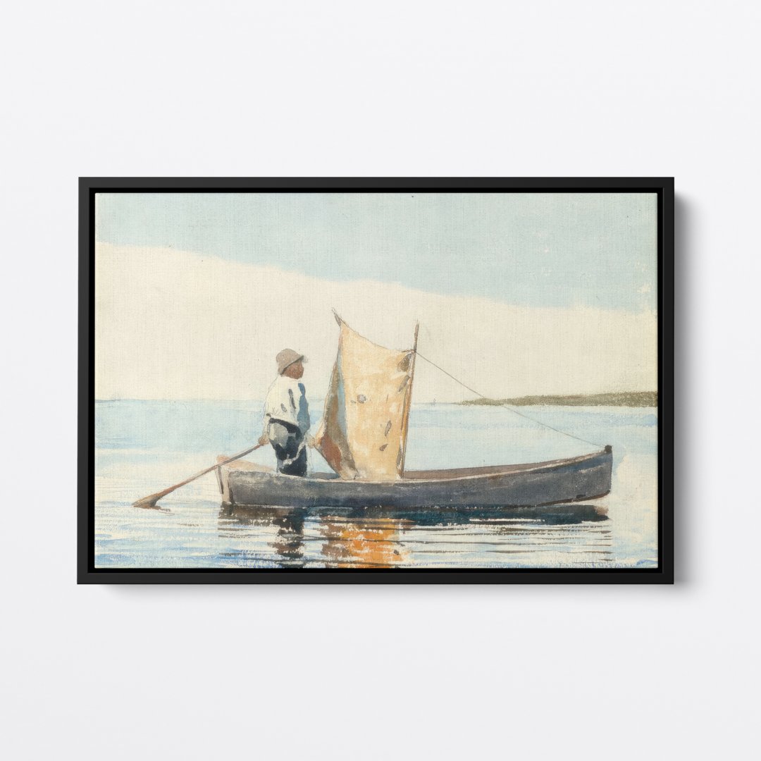 Boy In A Dory - Ave Legato - Winslow Homer - Framed Canvas Prints | Artwork