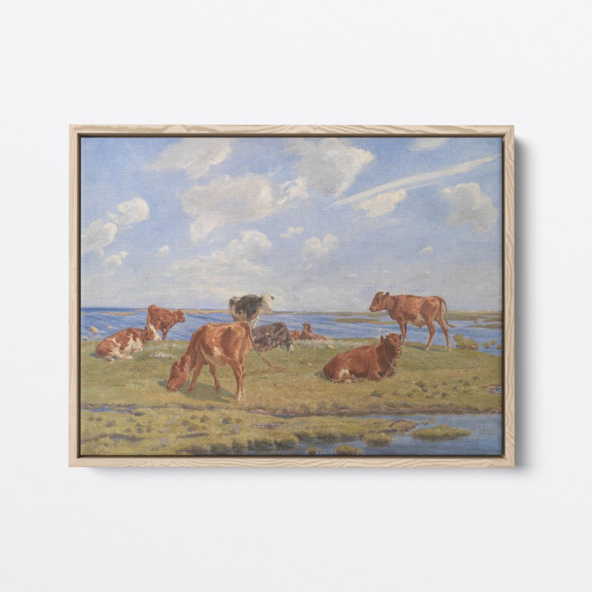 Calves Grazing | Theodor Philipsen | Ave Legato | Canvas Art Prints | Vintage Artwork