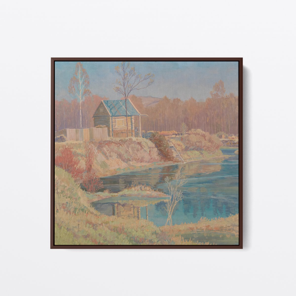 Lakeside Autumn Pines | Max Kahrer | Ave Legato | Canvas Art Prints | Vintage Artwork