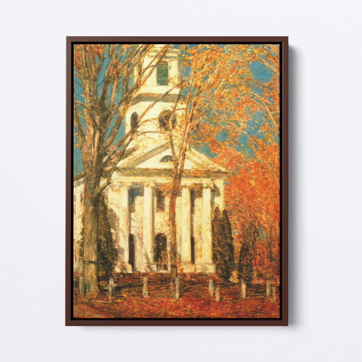 New England Church, Autumn Afternoon | Childe Hassam | Ave Legato | Canvas Art Prints | Vintage Artwork
