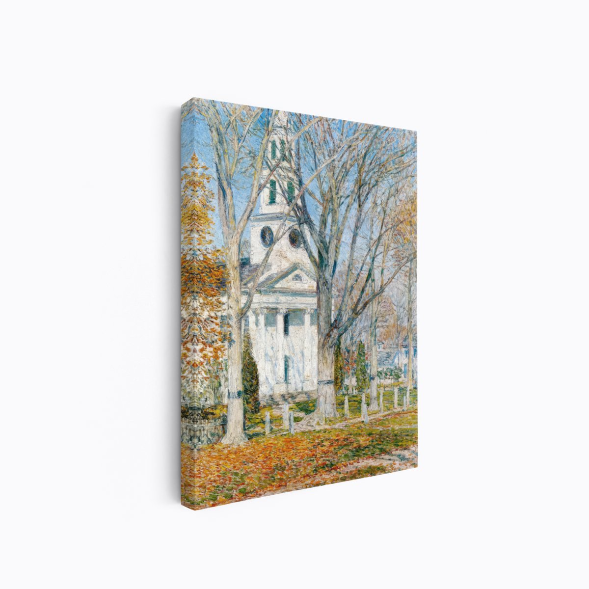 New England Church, Winter Day | Childe Hassam | Ave Legato Art Prints