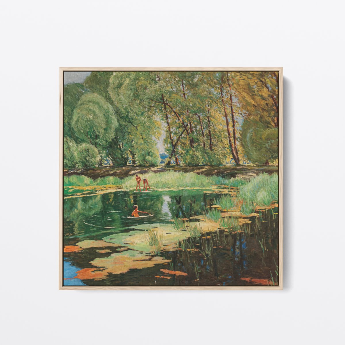 Playing in the Pond | August Rieger | Ave Legato | Canvas Art Prints | Vintage Artwork