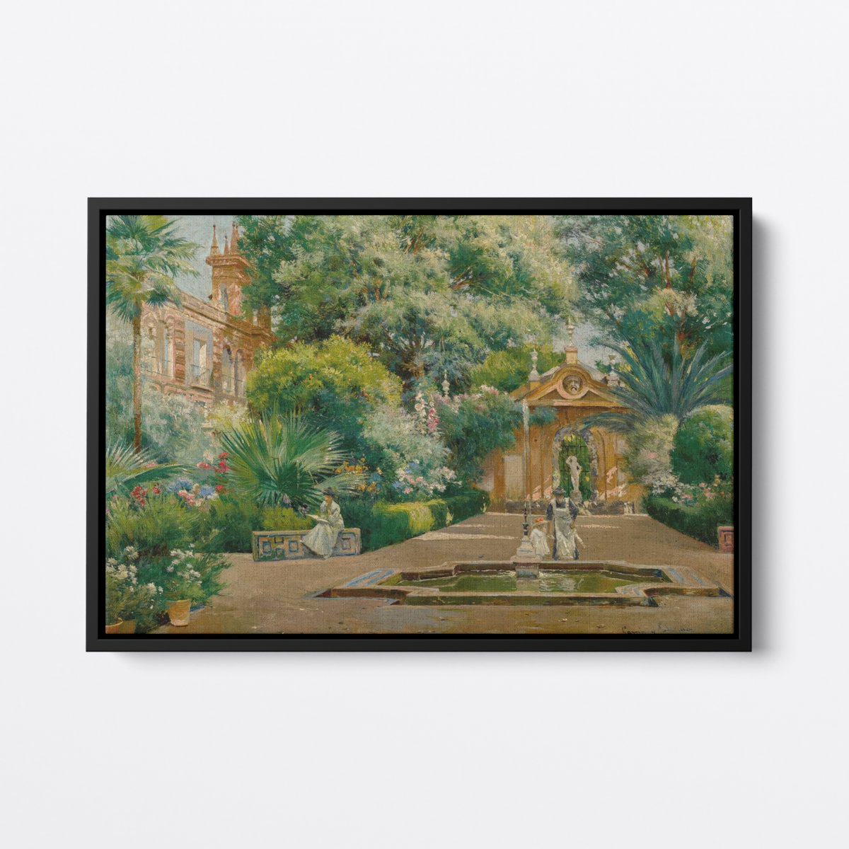 Sunlit Moment in the Garden | Manuel García y Rodríguez | Ave Legato | Canvas Art Prints | Vintage Artwork