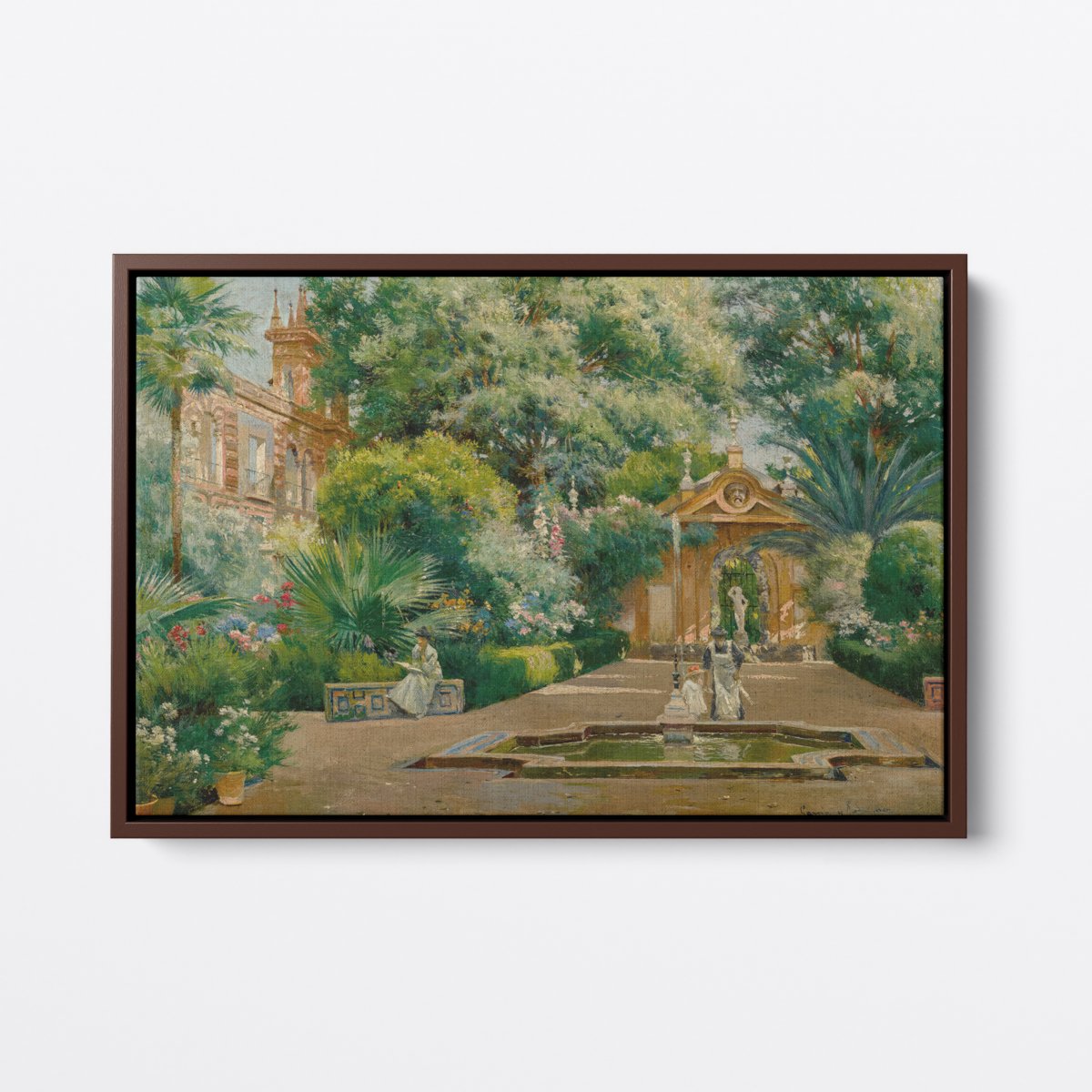 Sunlit Moment in the Garden | Manuel García y Rodríguez | Ave Legato | Canvas Art Prints | Vintage Artwork