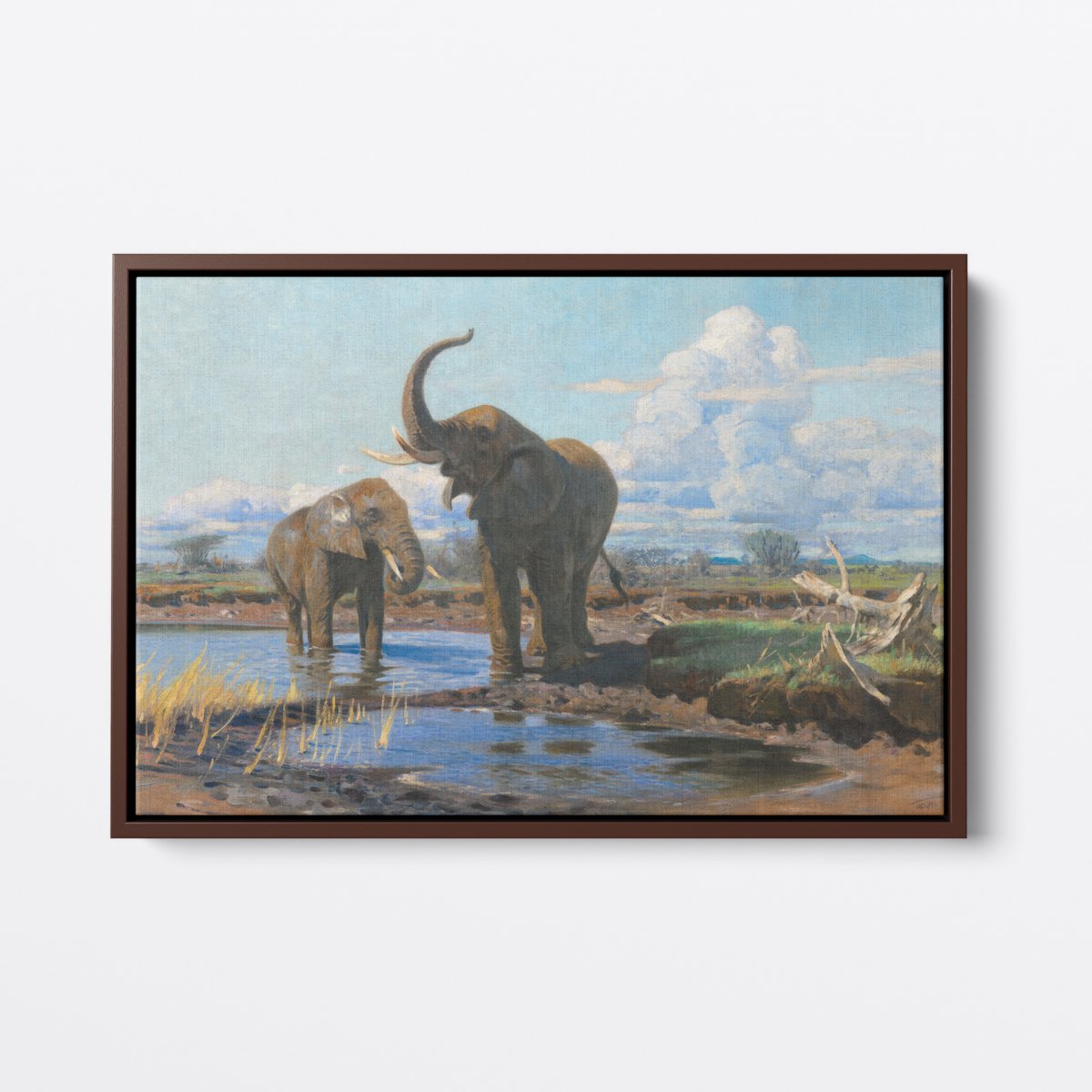 Elephants at a Waterhole | Wilhelm Kuhnert | Ave Legato Art Prints